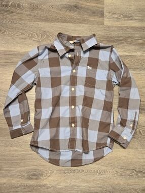 Boys Buffal9 Check Button Up Shirt Sz M
